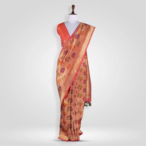 10977-Saree-Silk-Multi-Flower-Buta-1 copy