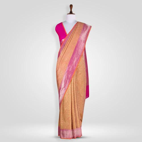 9047-Saree-Silk-Brocade-Jaal-Orange-1 copy